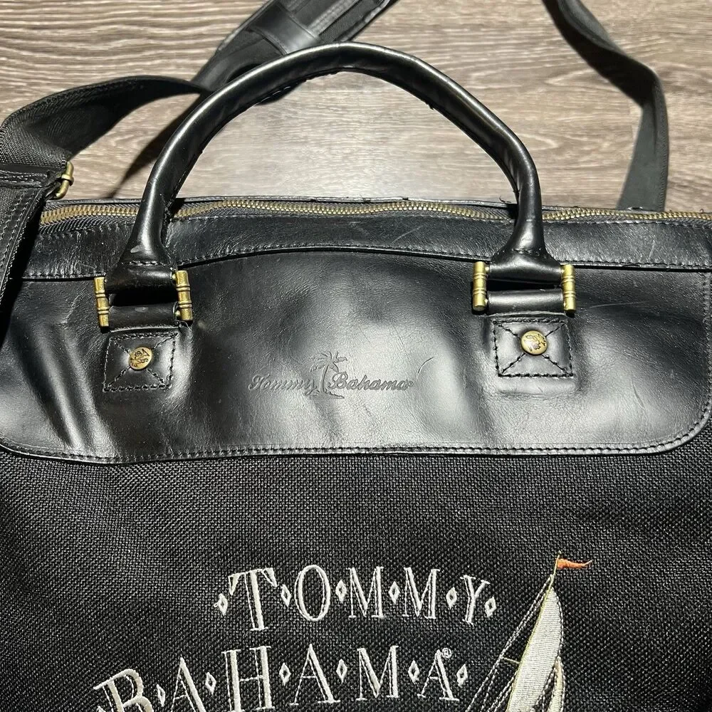 Tommy Bahama Black Duffle Bag Island Hopper SAIL FAST LIVE SLOW Sailboat